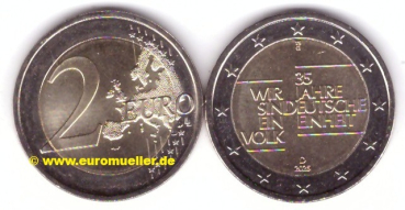 2 Euro Gedenkmünze Deutschland 2025 - 35 J. Dt. Einheit -G-